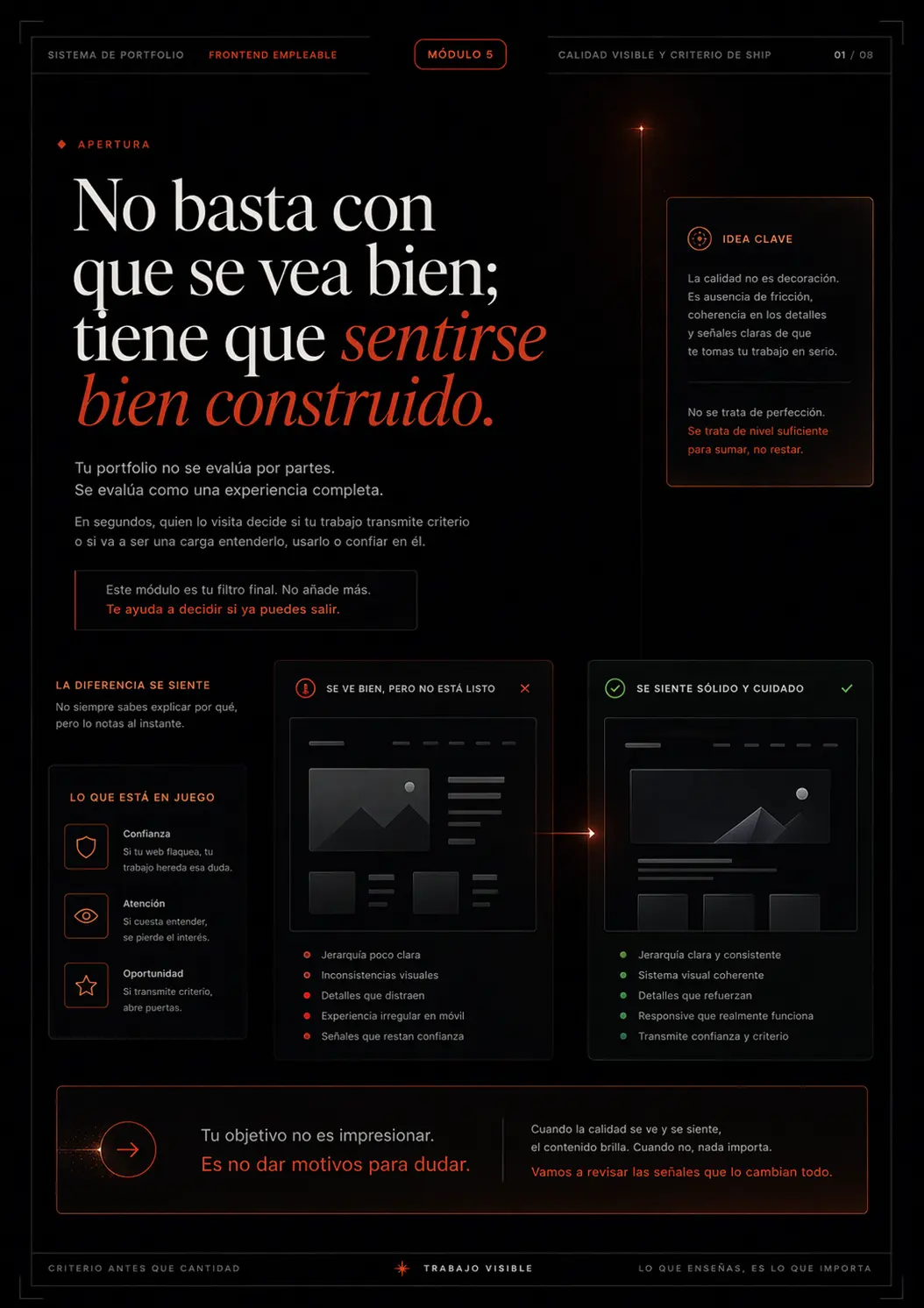 Exportación real del bloque "Módulo 5 — Calidad visible y criterio de ship", página 2.